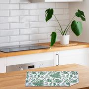 Microfibre Drying Mat Fern Leaves Design, Absorbent Dish Drainer Pad, Set of 2