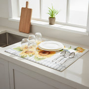 Finch on Sunflower Microfibre Dish Drying Mat - Set of 2