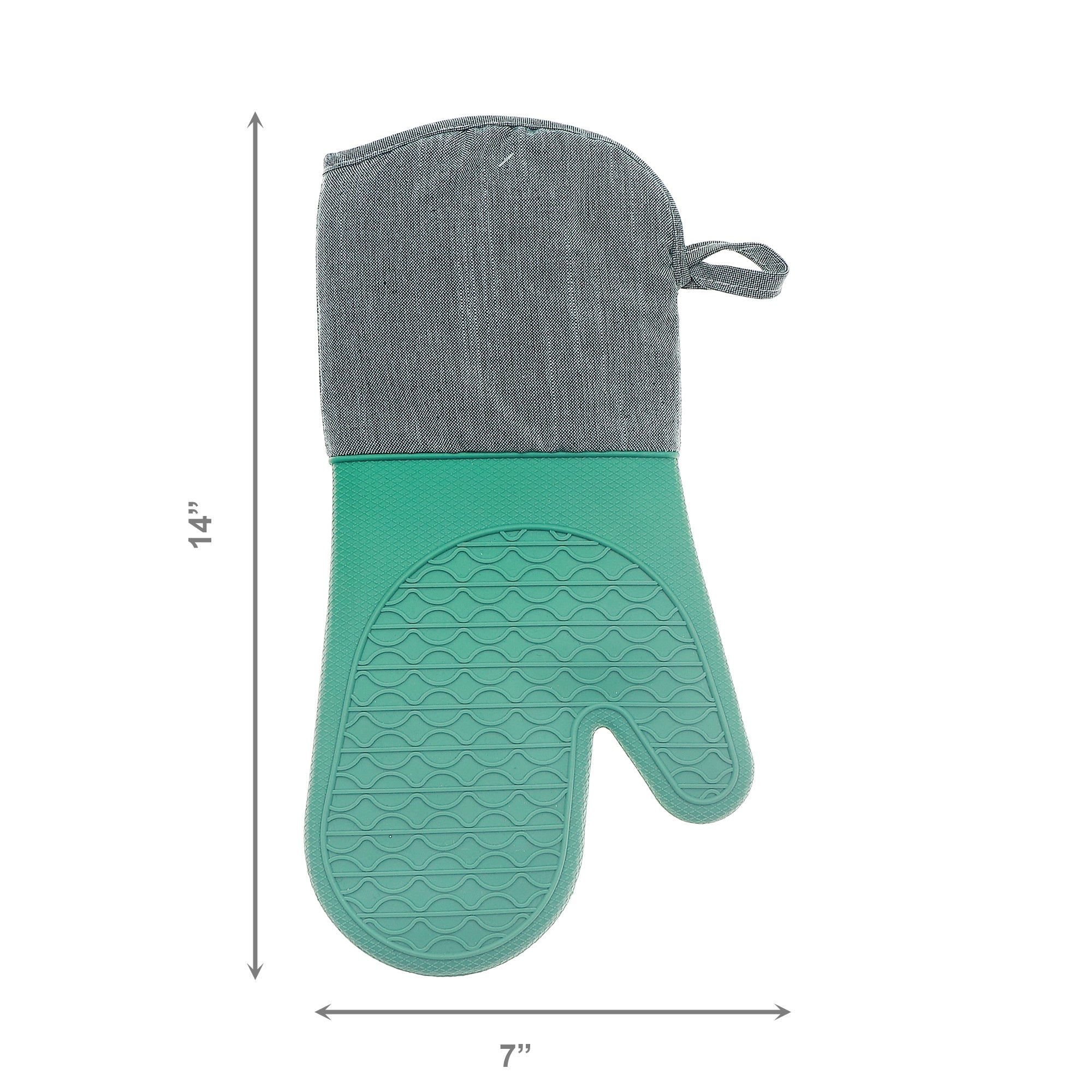 Solid Sage Heat-Resistant Silicone Oven Mitt - Set of 2