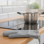 Solid Gray Heat-Resistant Silicone Oven Mitt - Set of 2