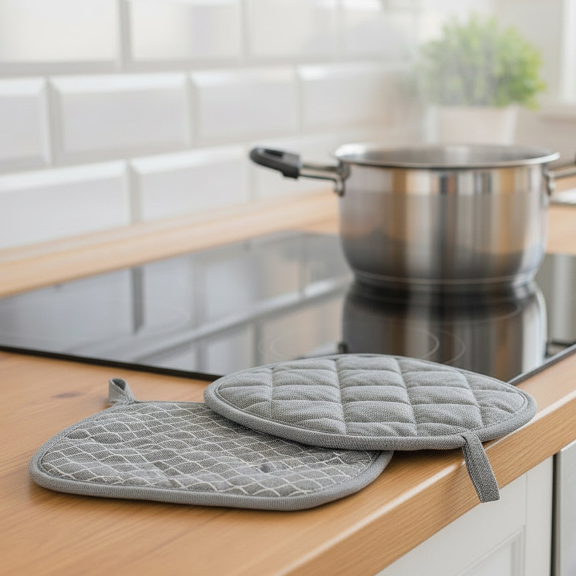 Solid Sage Heat-Resistant Silicone Pot Holder - Set of 2