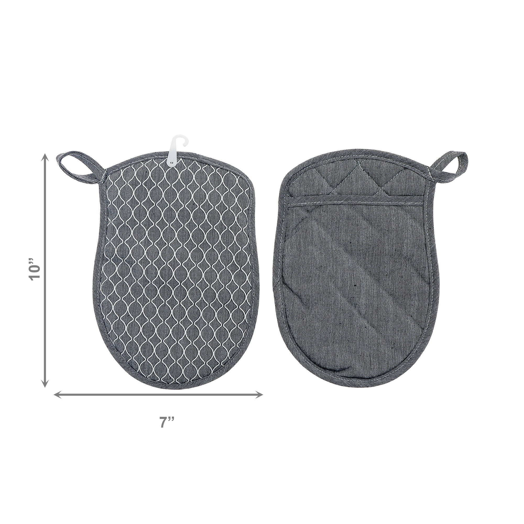 Solid Gray Heat-Resistant Silicone Pot Holder - Set of 2