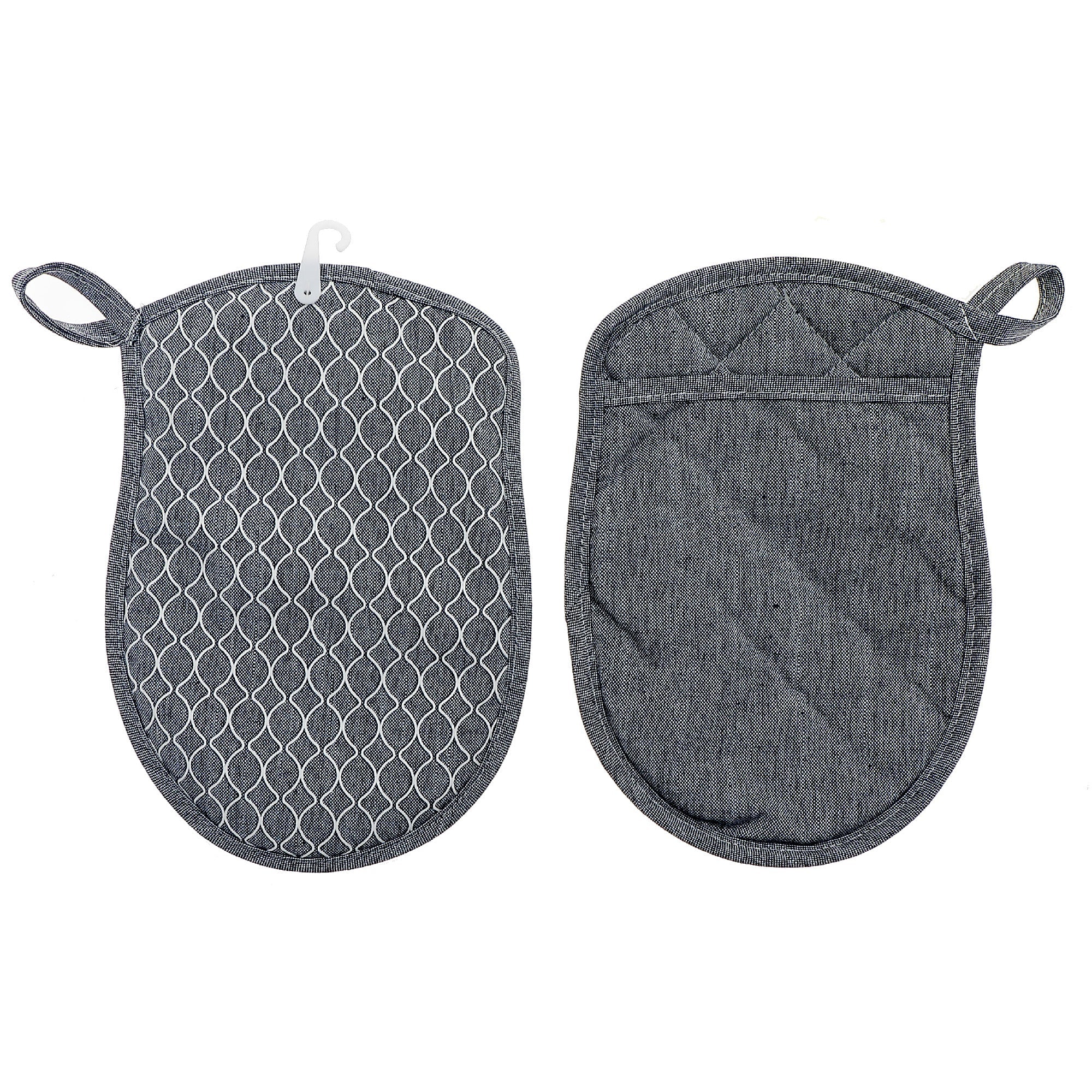 Solid Gray Heat-Resistant Silicone Pot Holder - Set of 2
