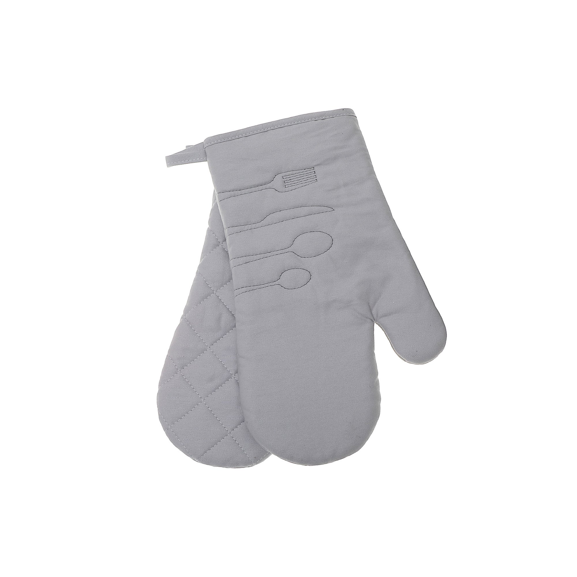 2 Pc Utensil Front Stitched Oven Mitt 13 Inch, Kitchen Heat Resistant Gloves