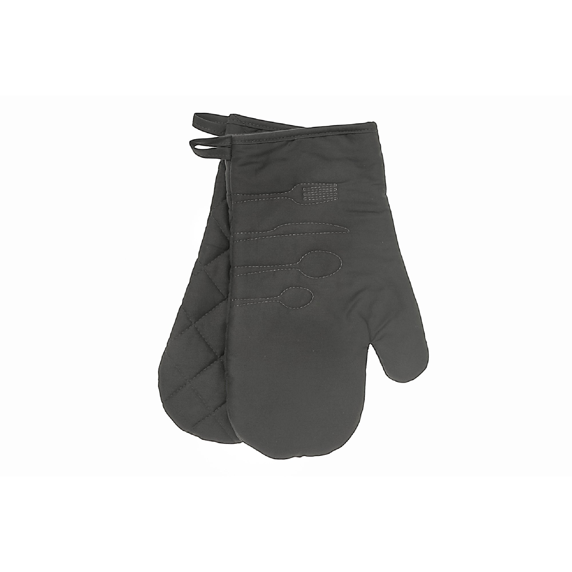 2 Pc Utensil Front Stitched Oven Mitt 13 Inch, Kitchen Heat Resistant Gloves