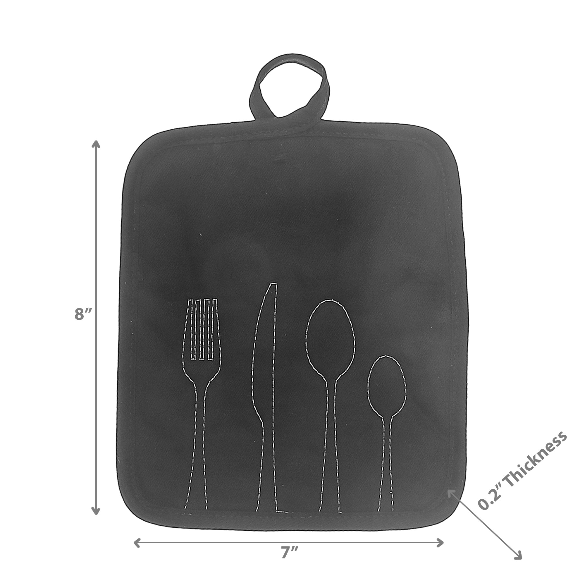 Utensil Front Stitched Pot Holder - Set of 6