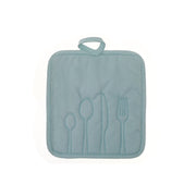 Utensil Front Stitched Pot Blue Holder Set Of 6, Kitchen Heat Resistant Accessory