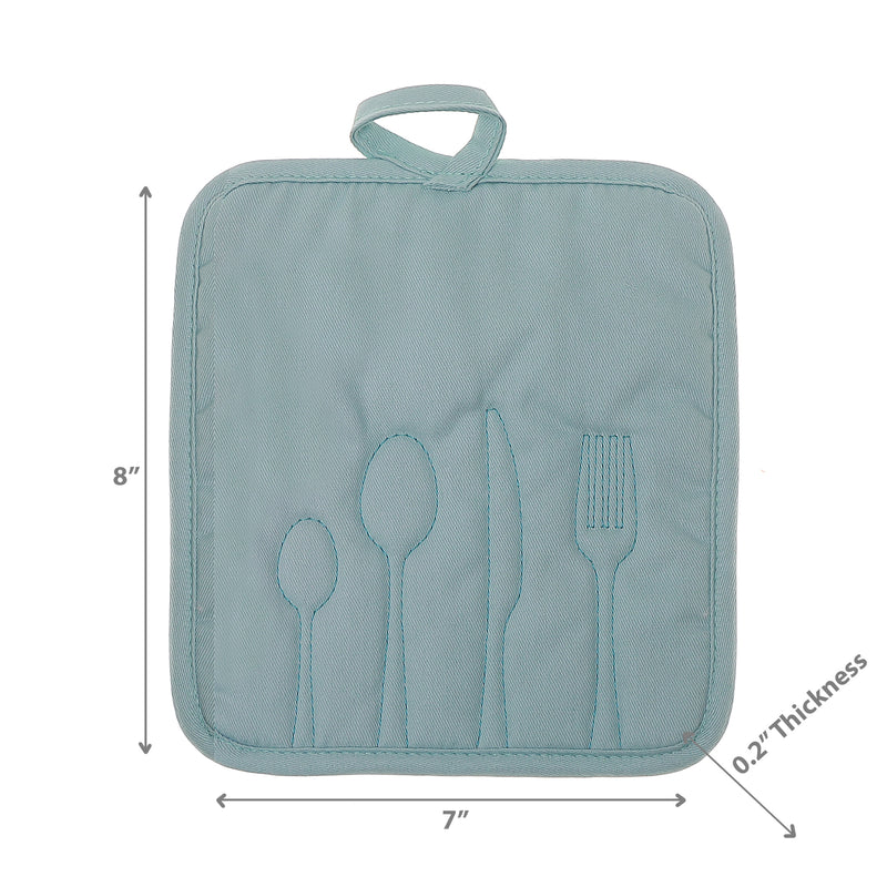 Utensil Front Stitched Pot Holder - Set of 6