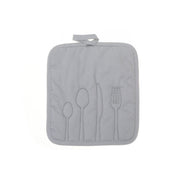 Utensil Front Stitched Pot Grey Holder Set Of 6, Kitchen Heat Resistant Accessory