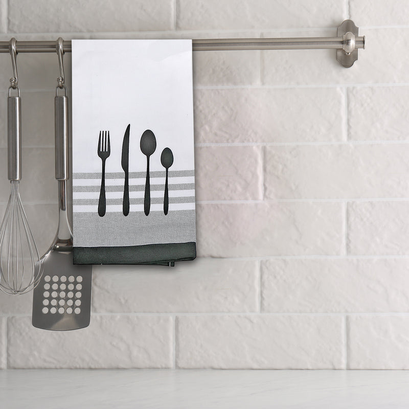 Utensil Front Stitched Tea Towel - Set of 6