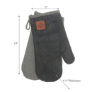 2 Pc Denim Oven Mitt With Leather Badge 13"