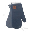 2 Pc Denim Oven Mitt With Leather Badge 13"