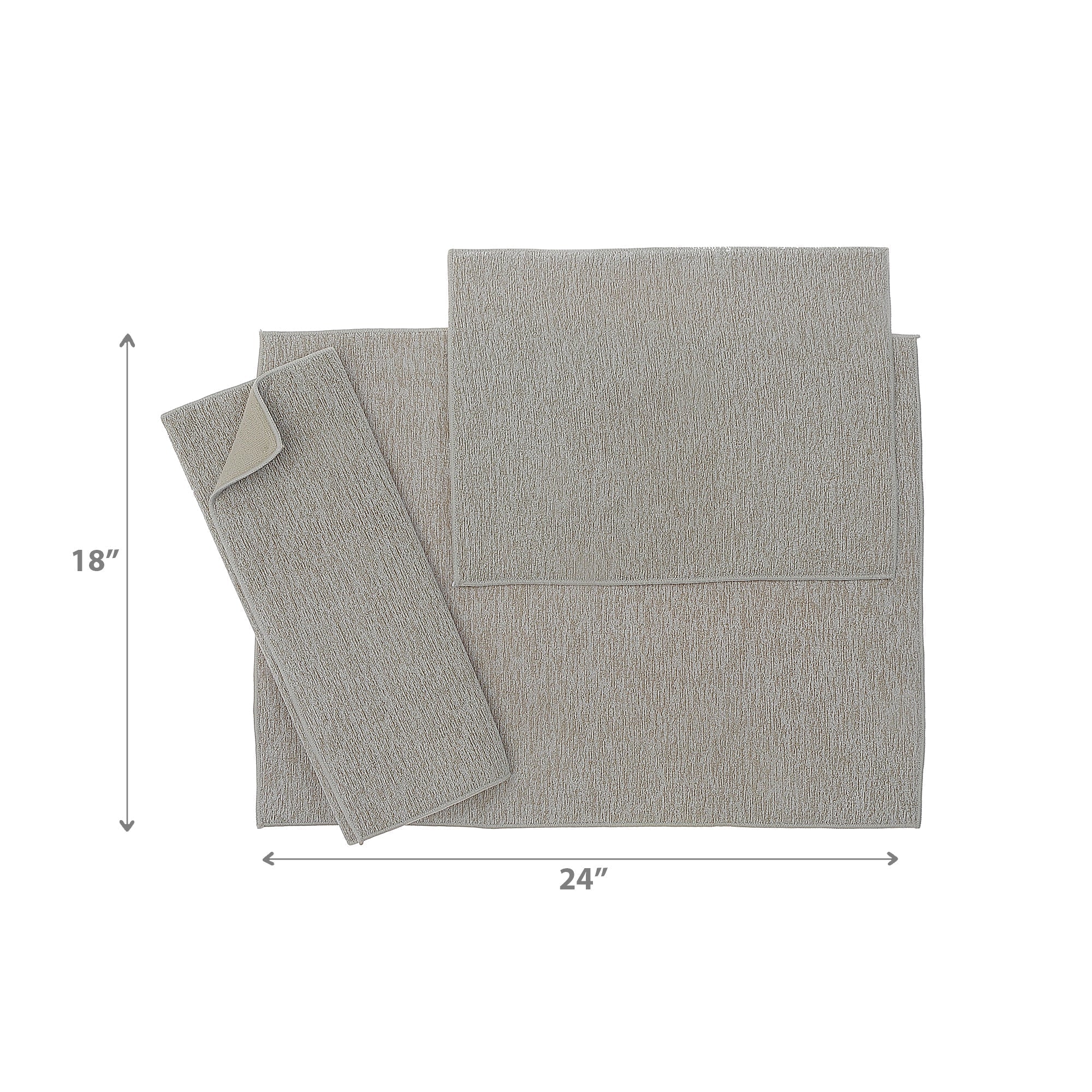 3 Pack Plain Solid Microfibre Dish Drying Mat, Absorbent Kitchen Counter Mat