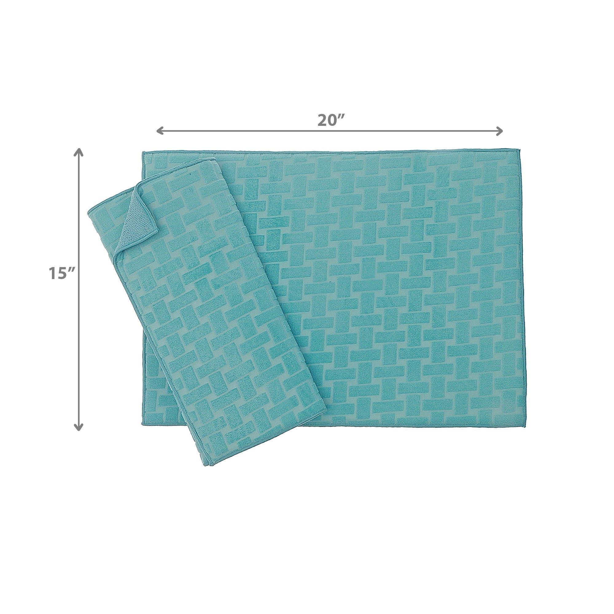 2 Pack Basketweave Microfibre Dish Drying Mat, Absorbent Kitchen Counter Protector
