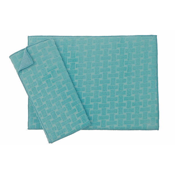 2 Pk Basketweave Microfibre Dish Drying Mat