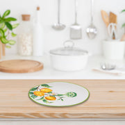Ceramic Lemon Round Plate 6.10" - Set of 2 Decorative Kitchen Dinner Plates