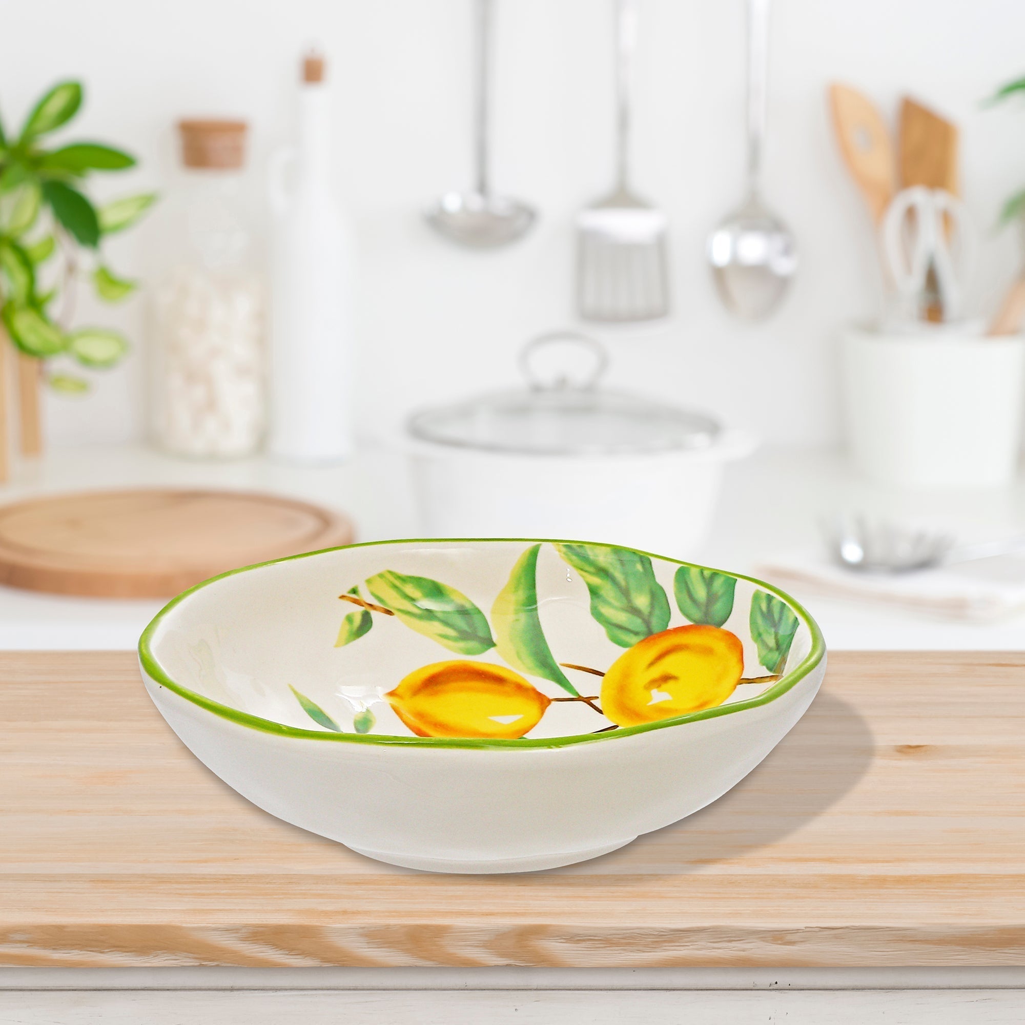 Ceramic Lemon Bowl - Set of 2 Decorative Kitchen Serving Bowls