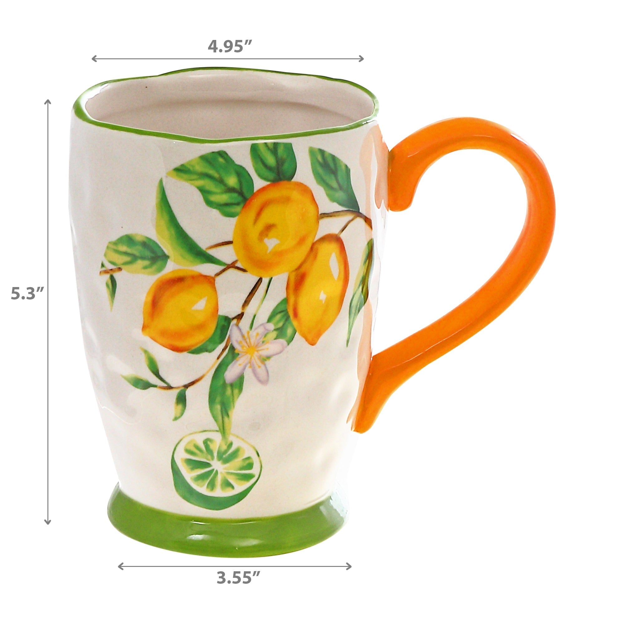 Ceramic Lemon Coffee Mug - Set of 4 Decorative Kitchen Drinkware