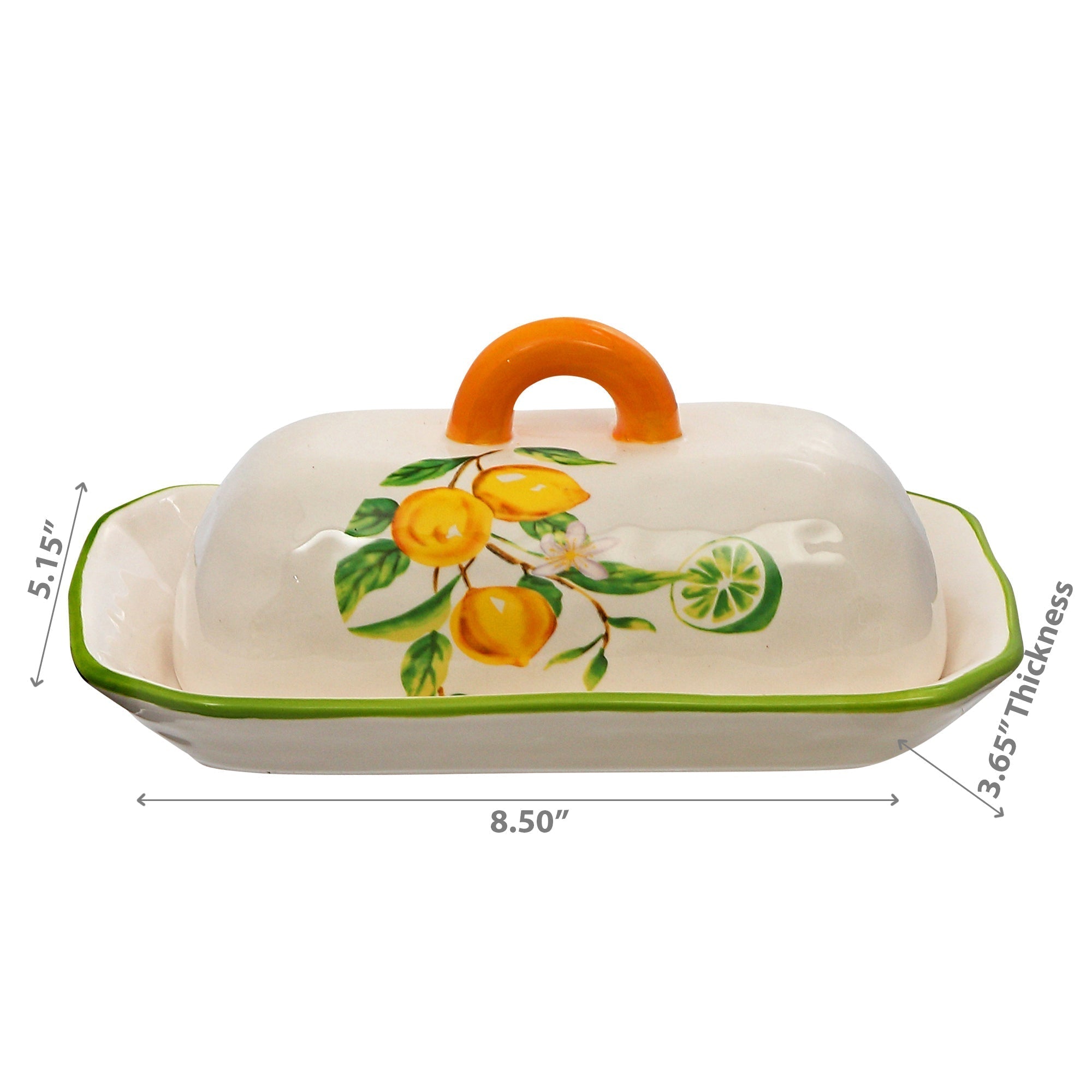 Ceramic Lemon Butter Dish With Lid Decorative Kitchen Butter Container