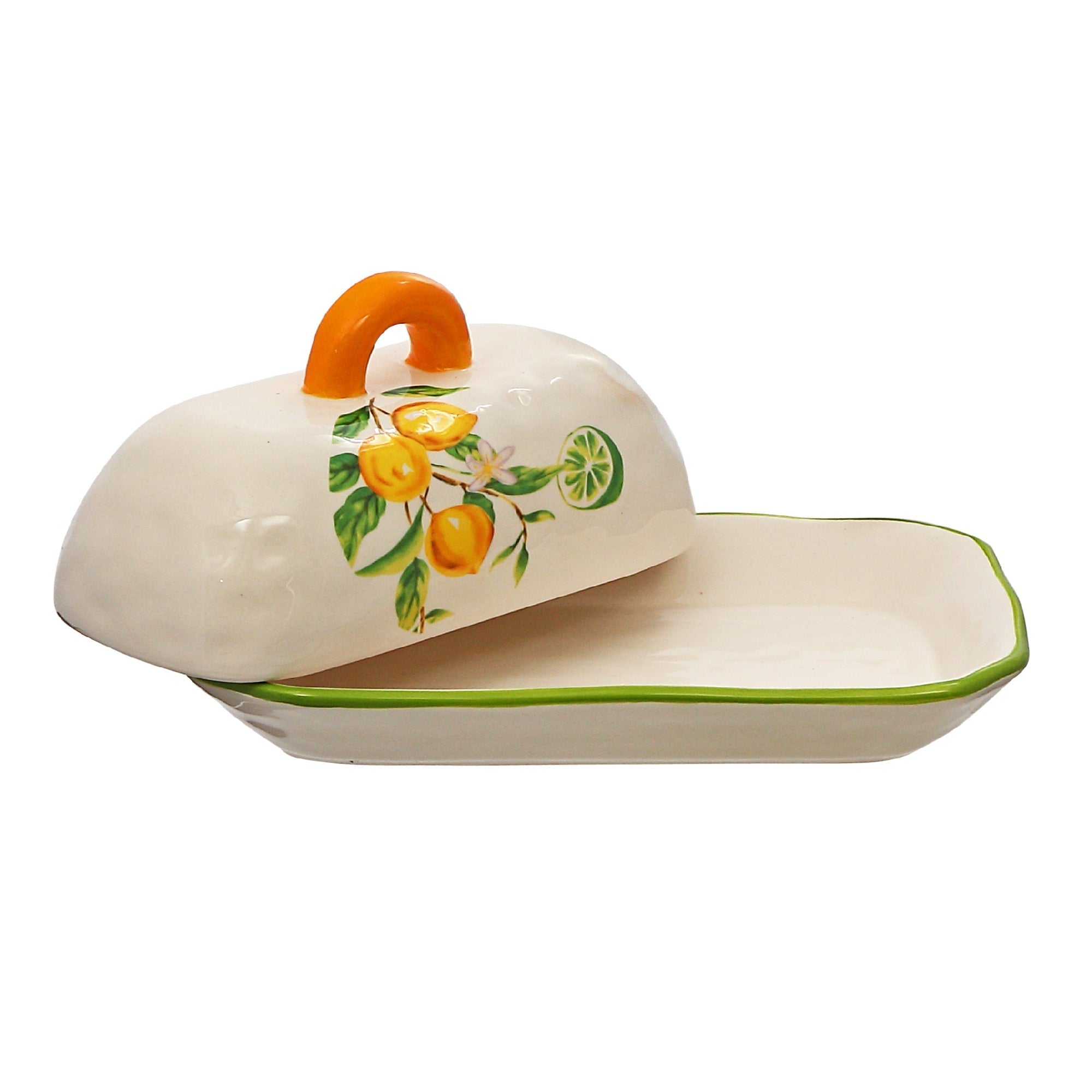 Ceramic Lemon Butter Dish With Lid Decorative Kitchen Butter Container