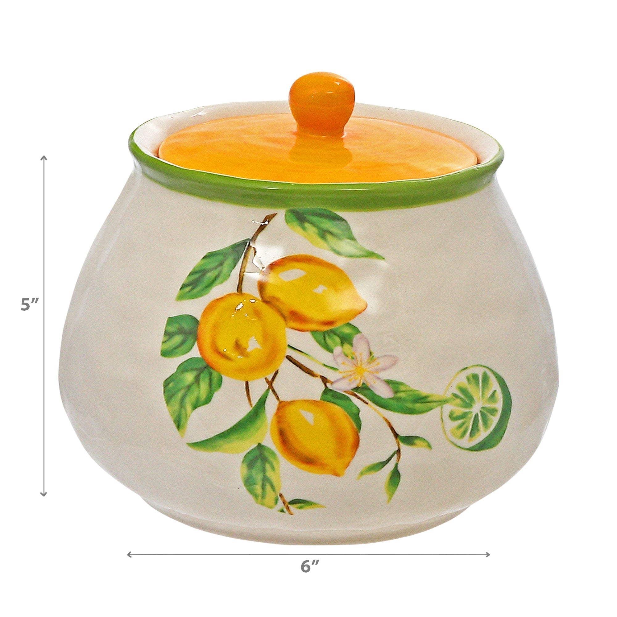 Ceramic Lemon Kitchen Canister Decorative Food Storage Container