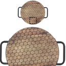 Custom Mango Wood Honeycomb Round Tray With Handles