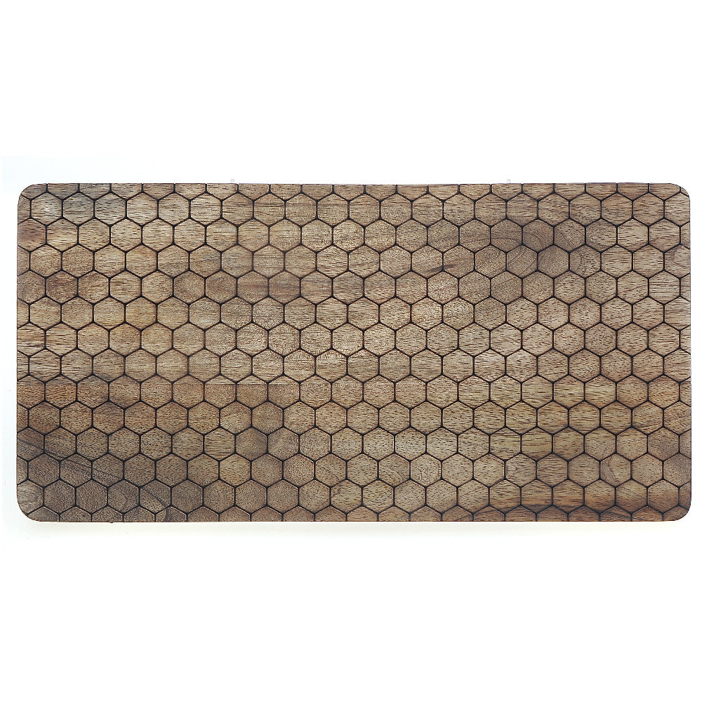 Custom Mango Wood Honeycomb Cheese Board, Wooden Charcuterie Serving Board, Rustic Kitchen Entertaining Board