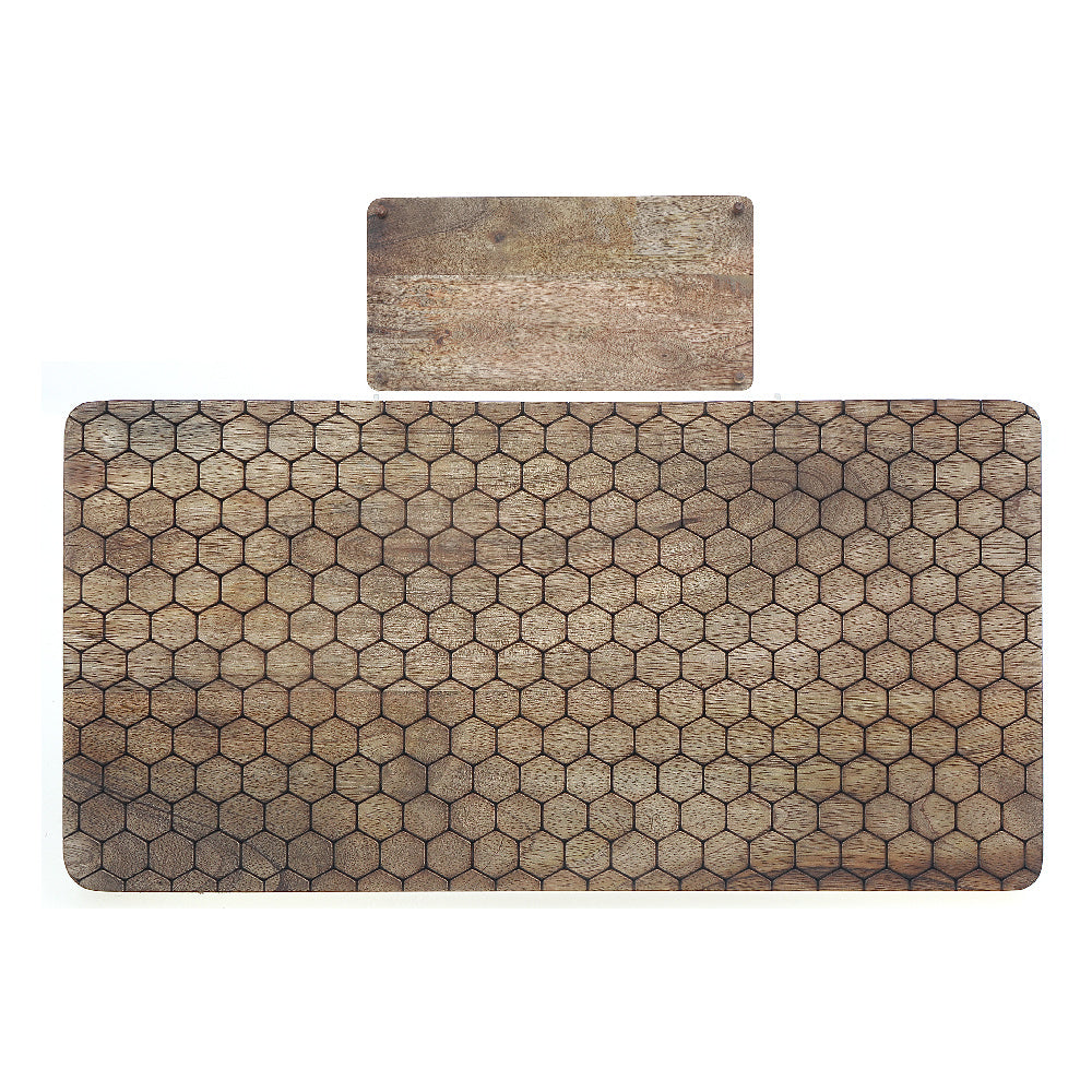 Custom Mango Wood Honeycomb Cheese Board, Wooden Charcuterie Serving Board, Rustic Kitchen Entertaining Board