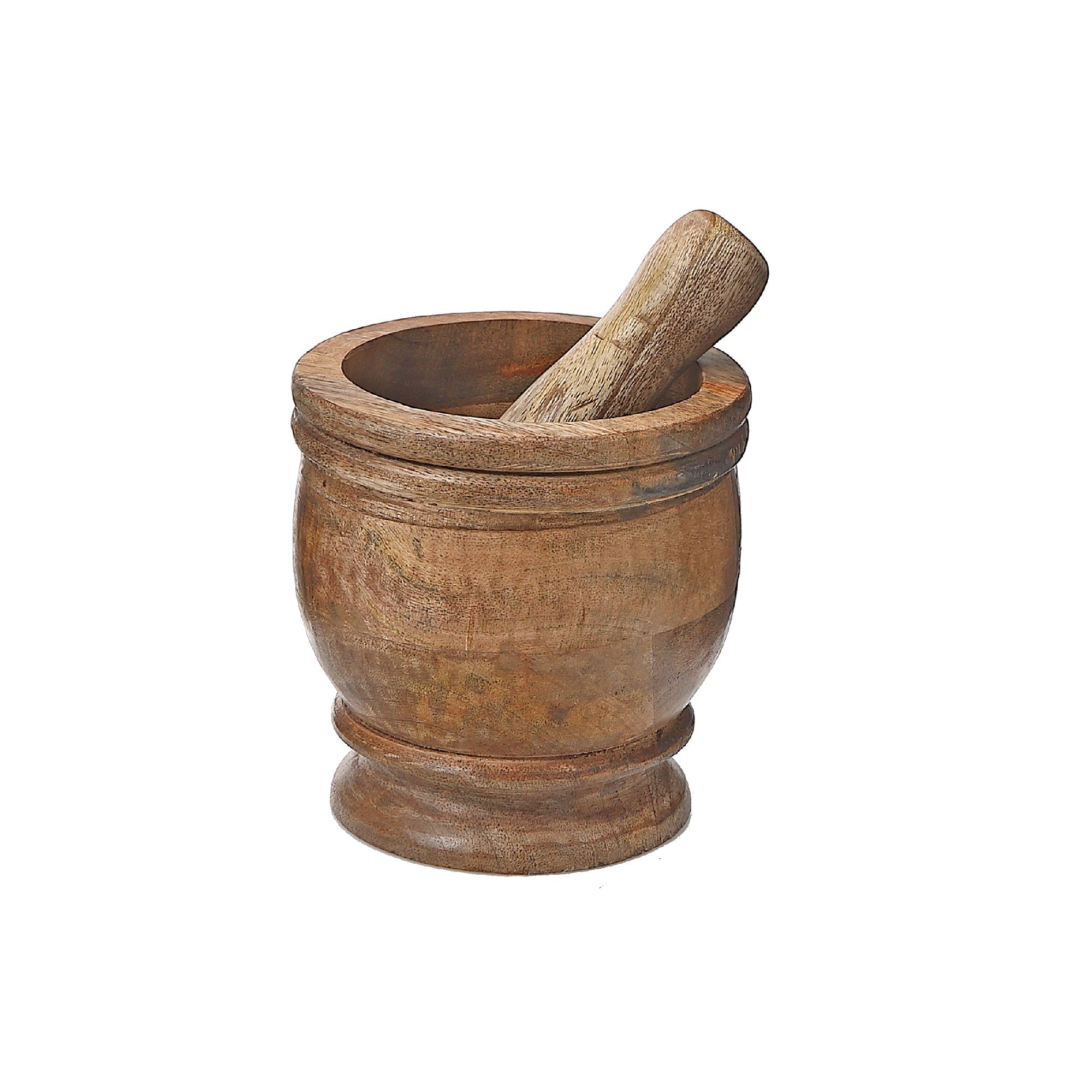 Mango Wood Mortar & Pestle 5 Inch, Kitchen Grinding Tool, Rustic Home Accessory