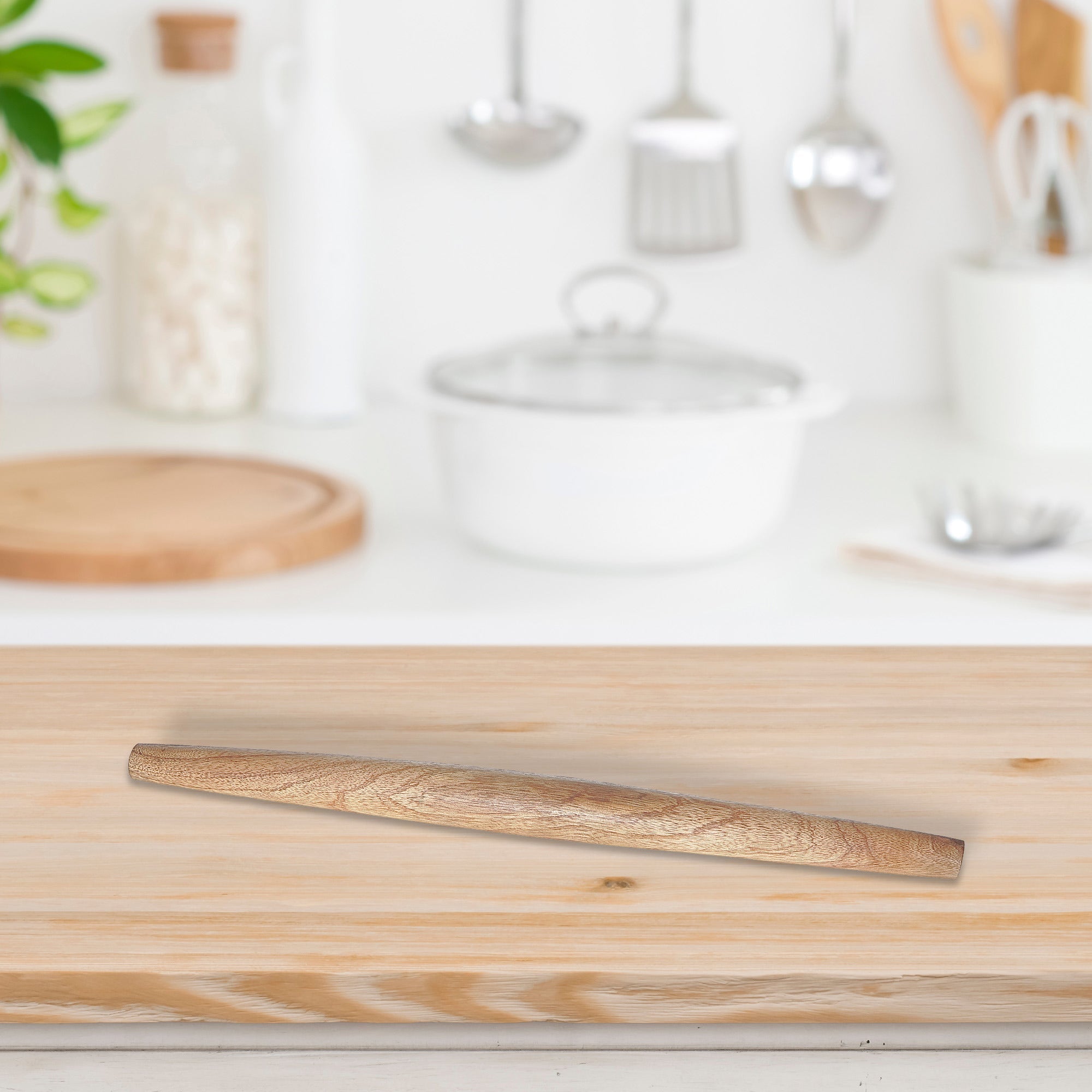 French Mango Wood Rolling Pin, Rustic Kitchen Baking Tool, Wooden Dough Roller