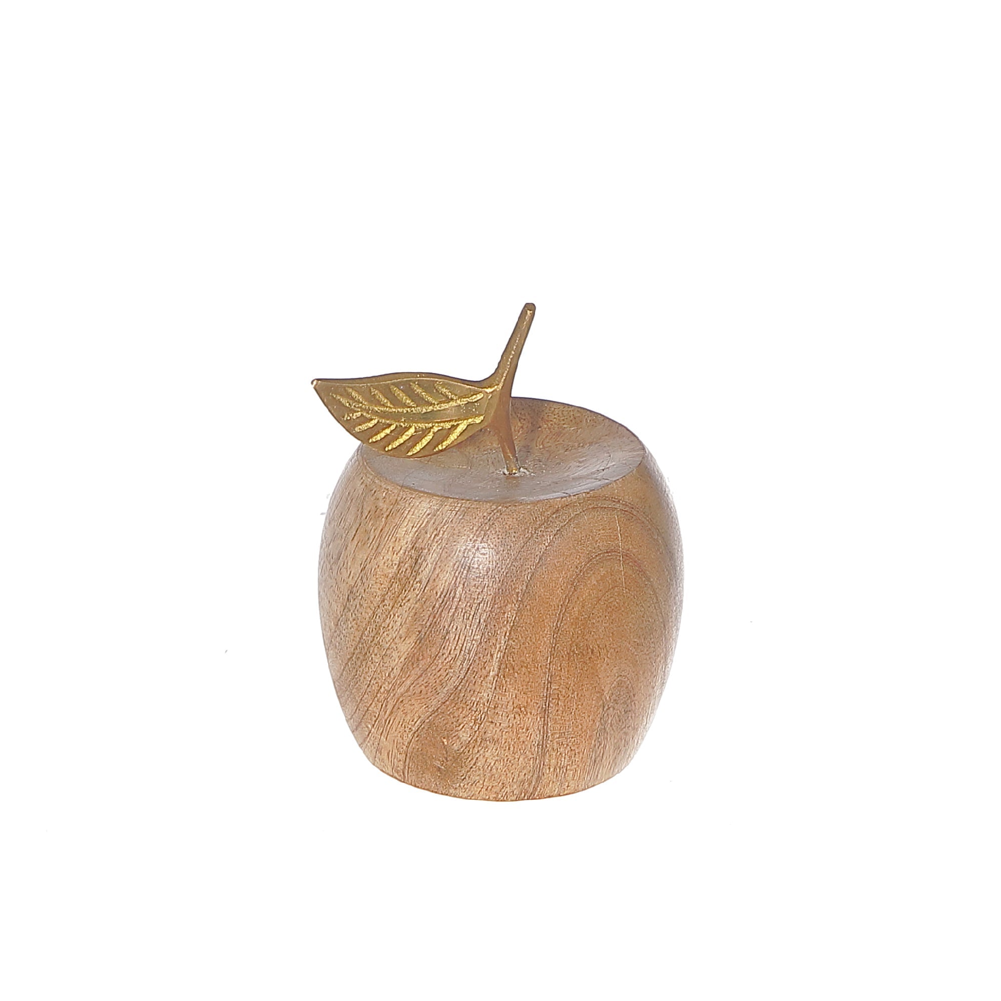 Mango Wood Decorative Apple Sculpture, Rustic Home Accent Decoration