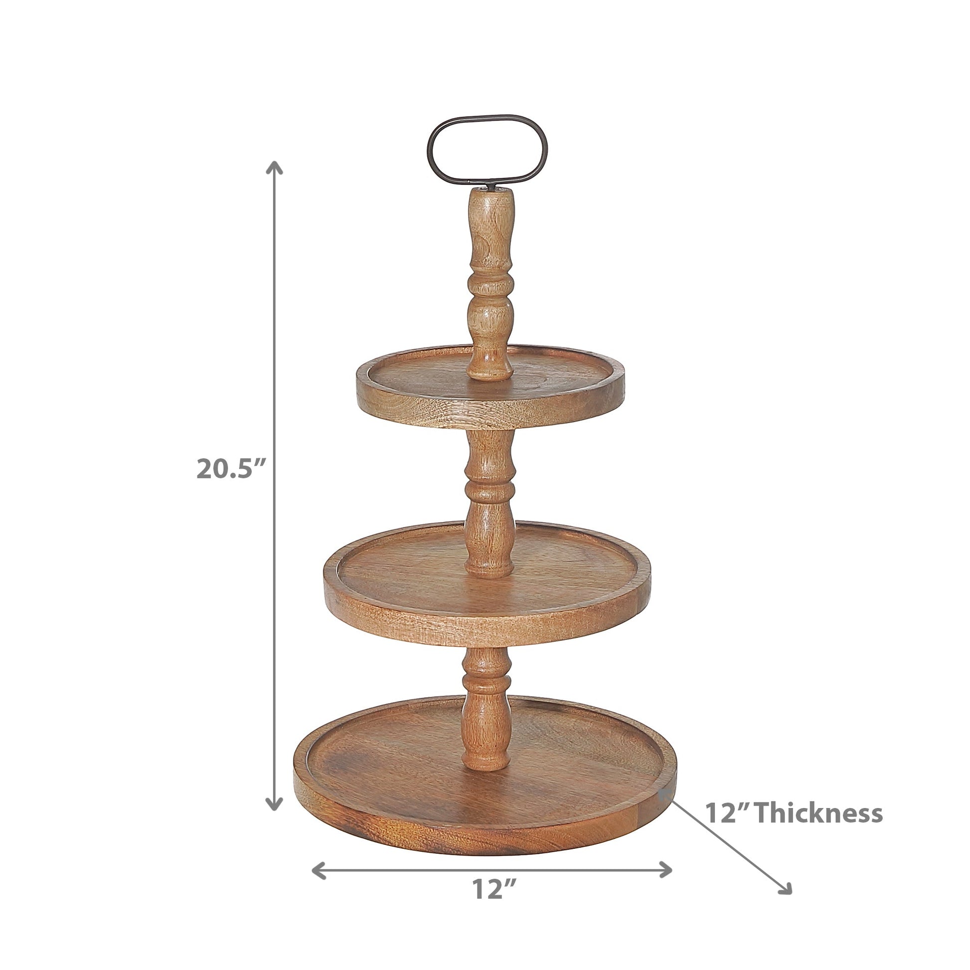 3 Tier Wooden Round Stand