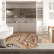Large Mango Wood Carved Snail Decor 6"H – Tabletop Accent, Rustic Home Decor