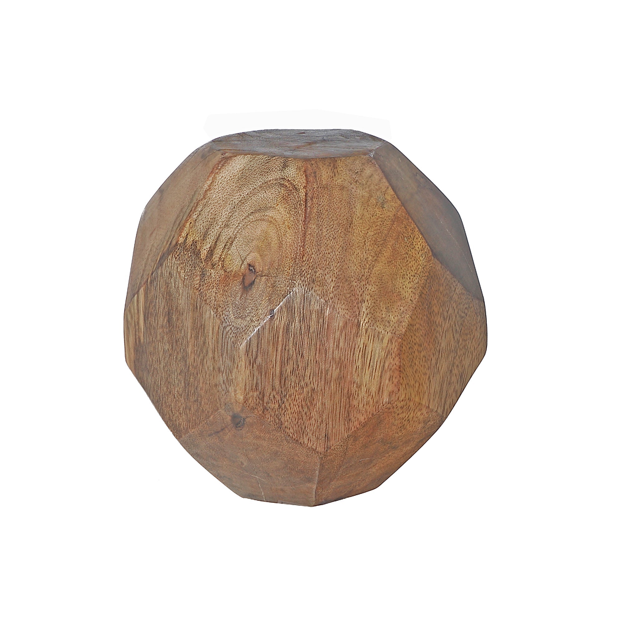 Large Mango Wood Decorative Ball 4.5"H – Tabletop Accent, Home Decor