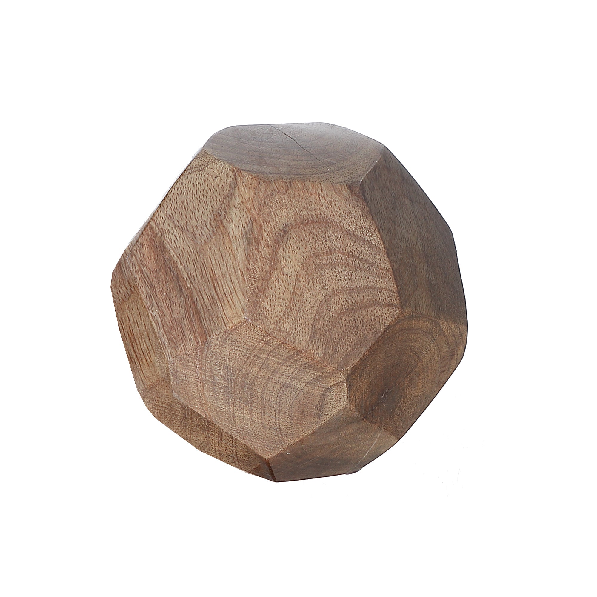 Small Mango Wood Decorative Ball 3.5"H – Tabletop Accent, Home Decor