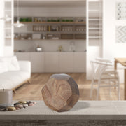 Small Mango Wood Decorative Ball 3.5"H – Tabletop Accent, Home Decor