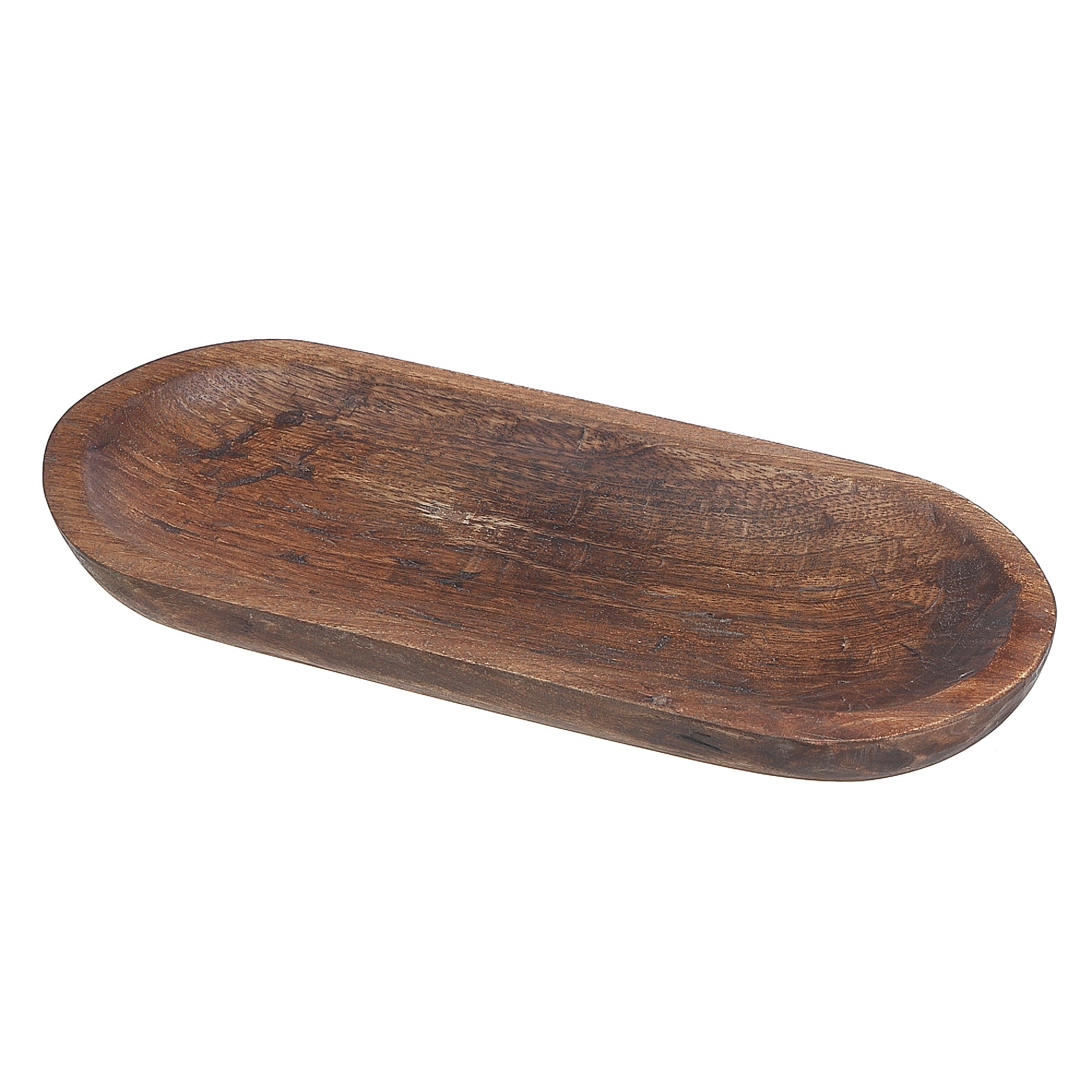 Mango Wooden Oval Dough Tray Medium, Medium Mango Wood Oval Dough Tray, Rustic Kitchen Decor, Serving Tray