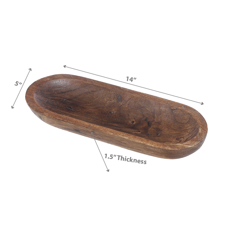 Mango Wooden Oval Dough Tray Small