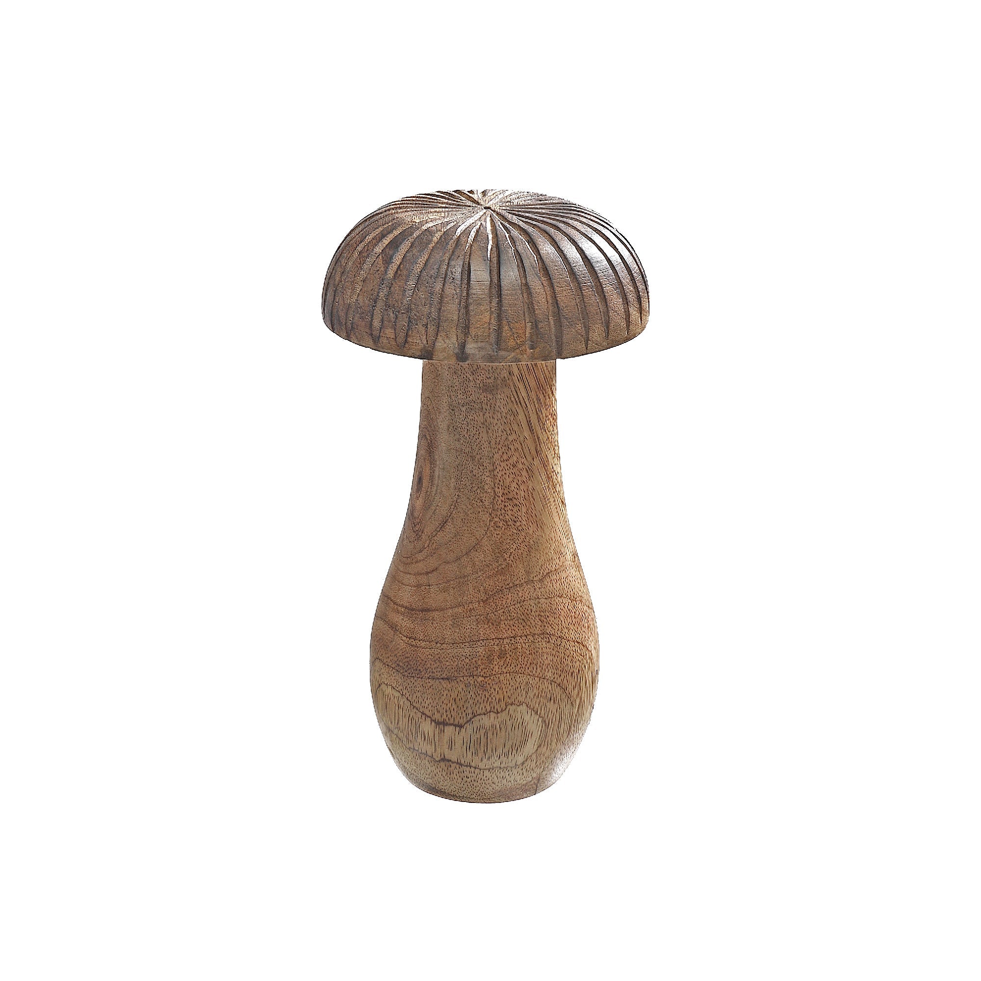 Large Mango Wood Carved Mushroom Decor – Tabletop Accent, Rustic Home Decor