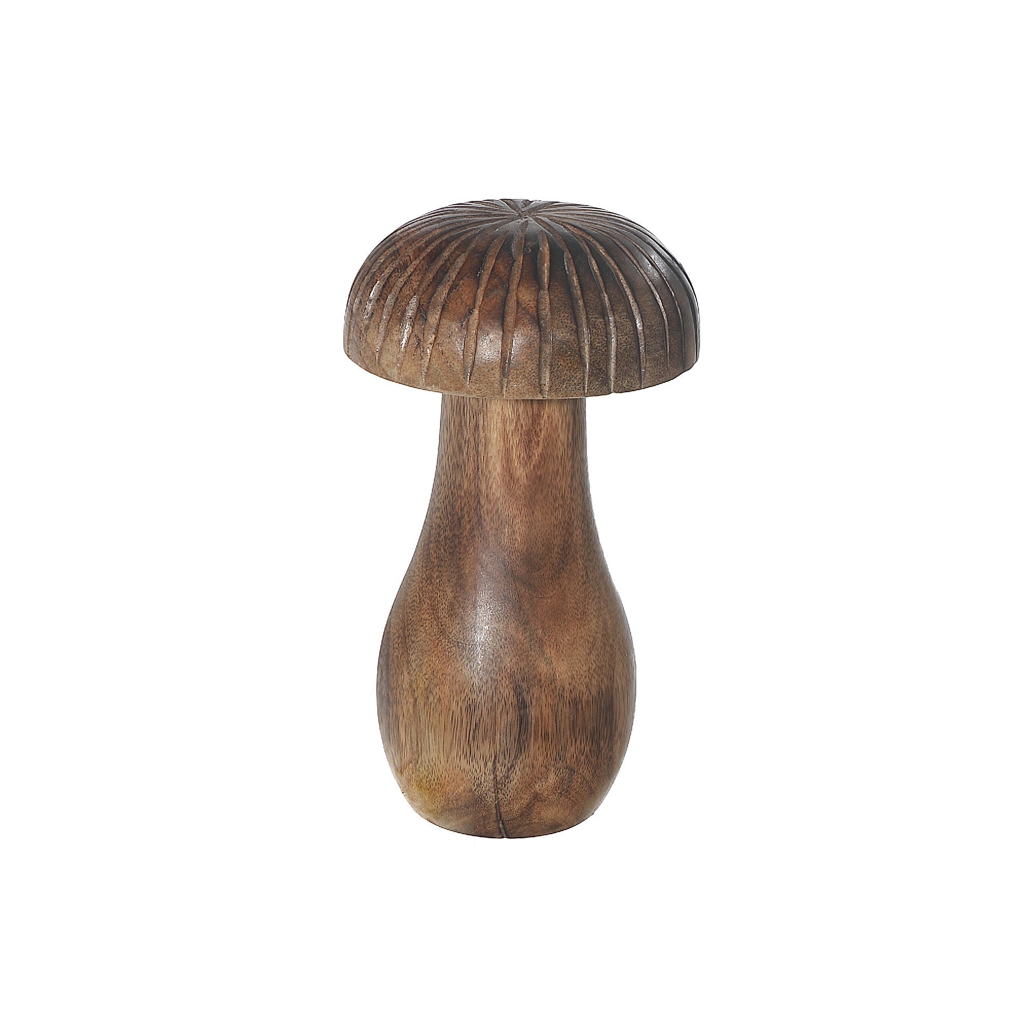 Mango Wood Carved Mushroom Decor Small – Tabletop Accent, Rustic Home Decor