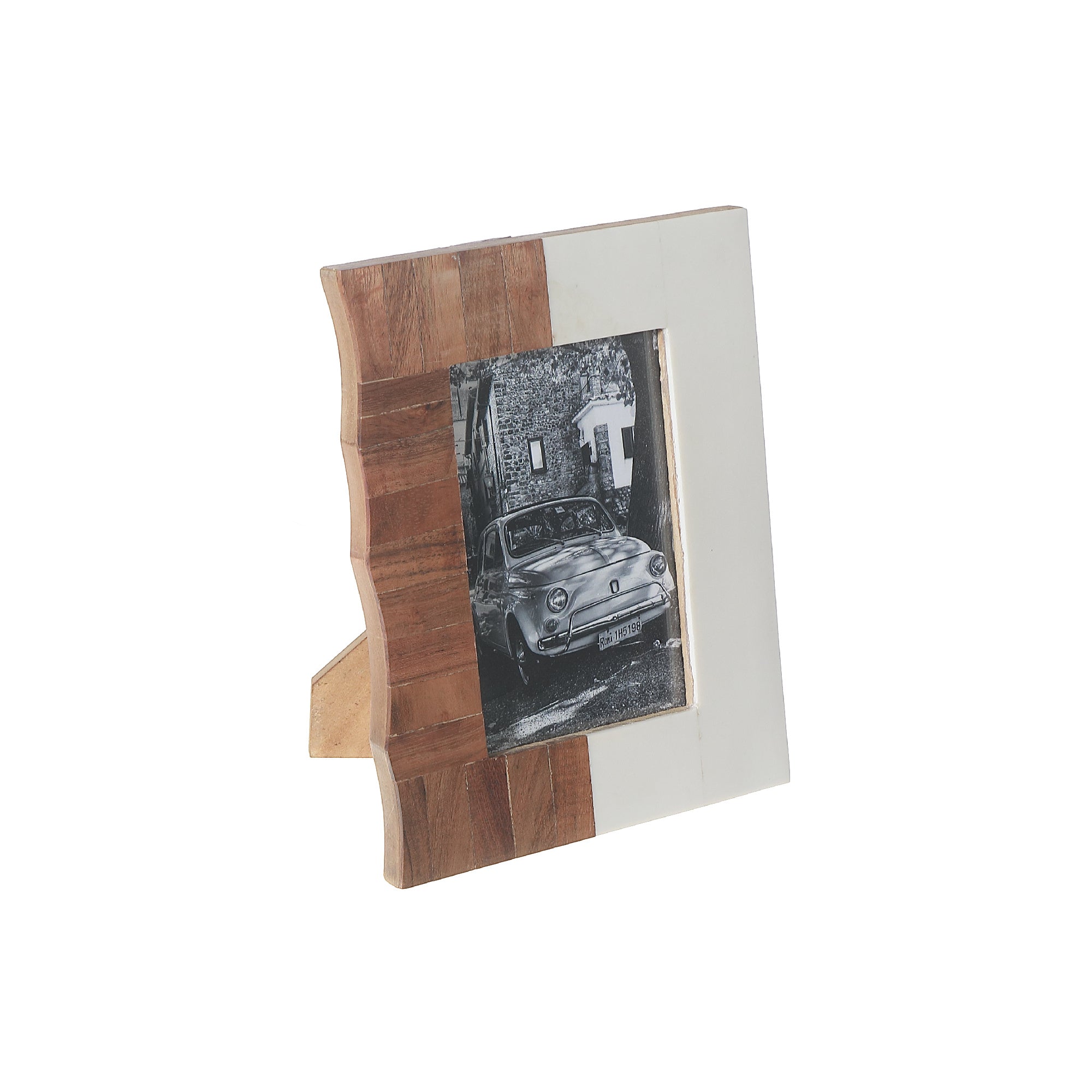 Wooden And Resin Inlay Photo Frame, Decorative Picture Display, Rustic Home Décor 4x6