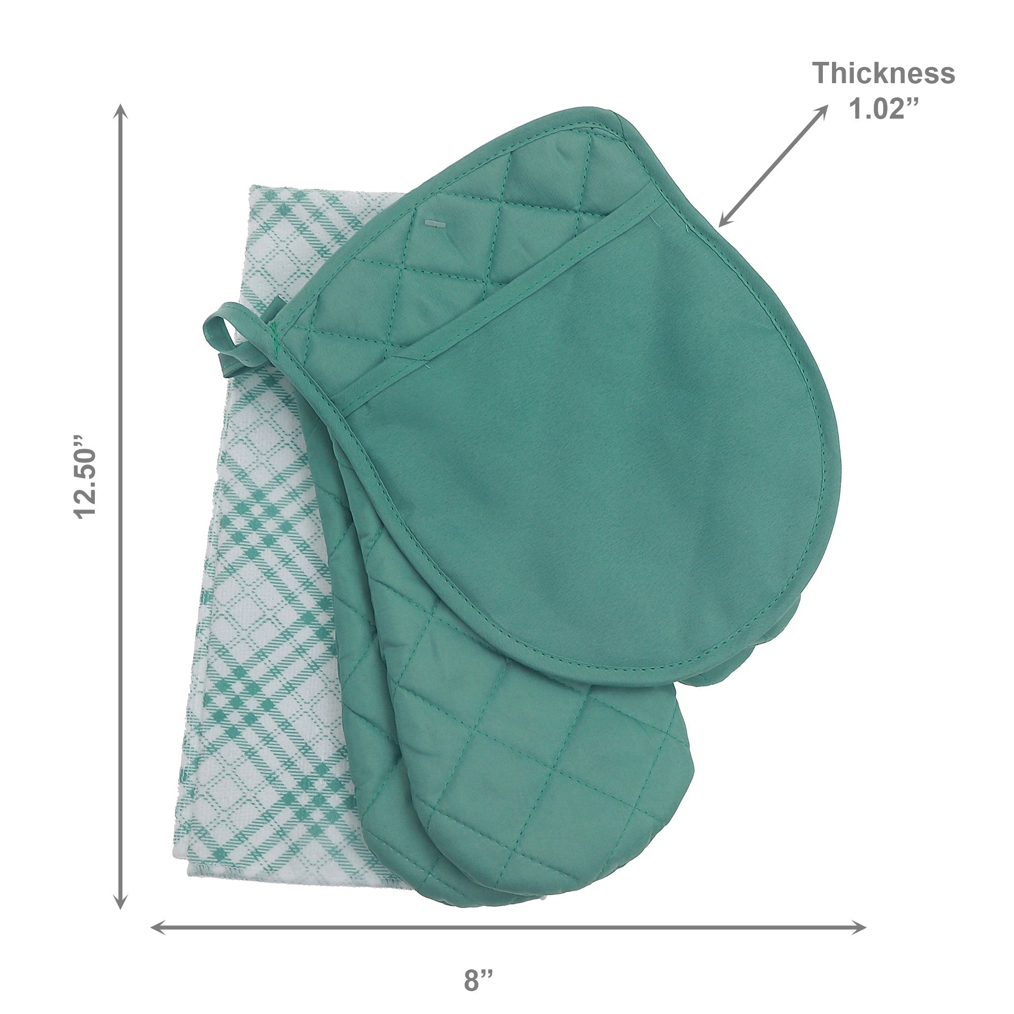 Aqua Trellis Print 4-Piece Kitchen Textile Set