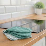 Aqua Trellis Print 4-Piece Kitchen Textile Set