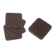 4 Piece Tan Square Genuine Leather Coaster Set, Rustic Drink Coasters, Coffee Table Accessories
