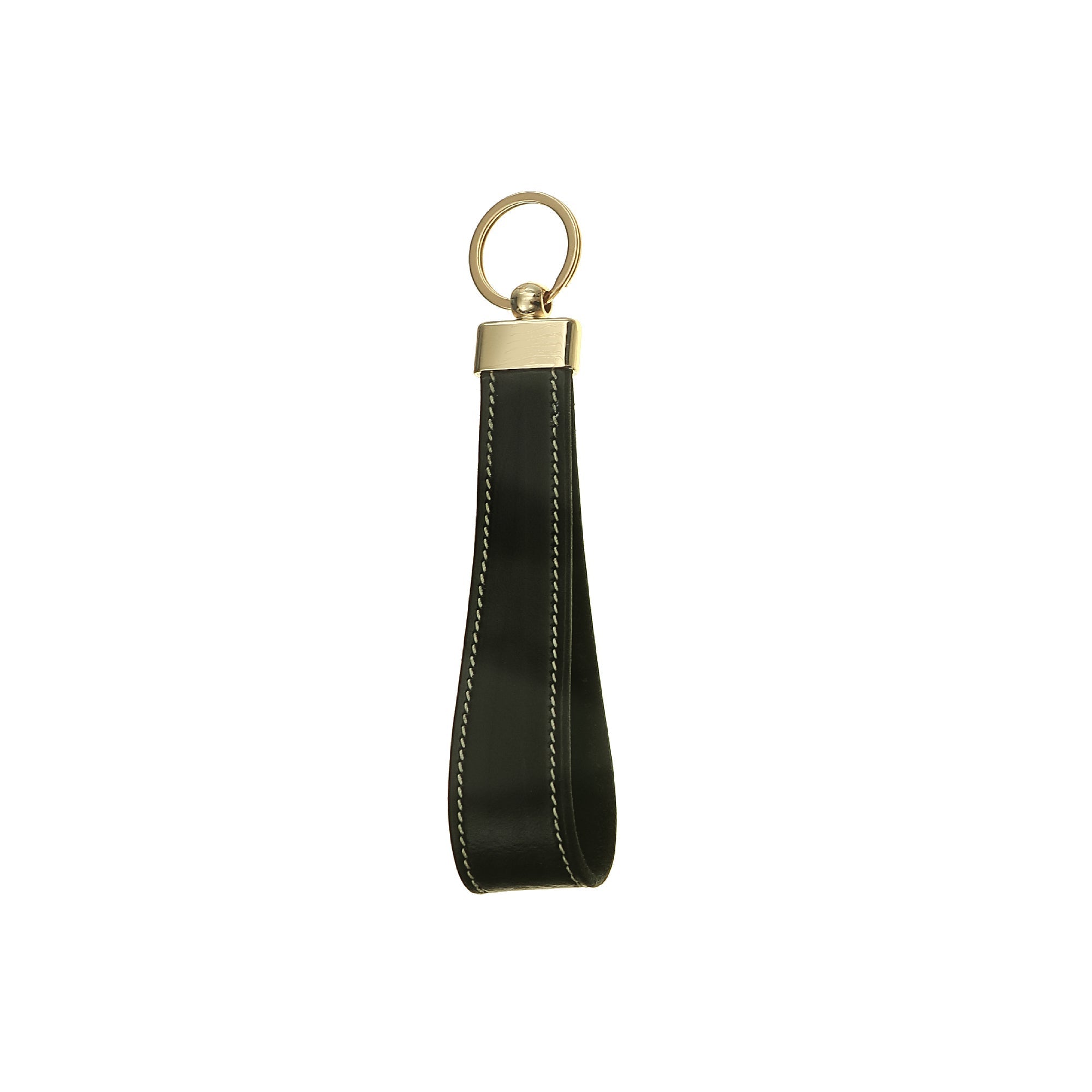 Genuine Black Leather Key Chain, Handmade Leather Accessory, Key Holder Gift