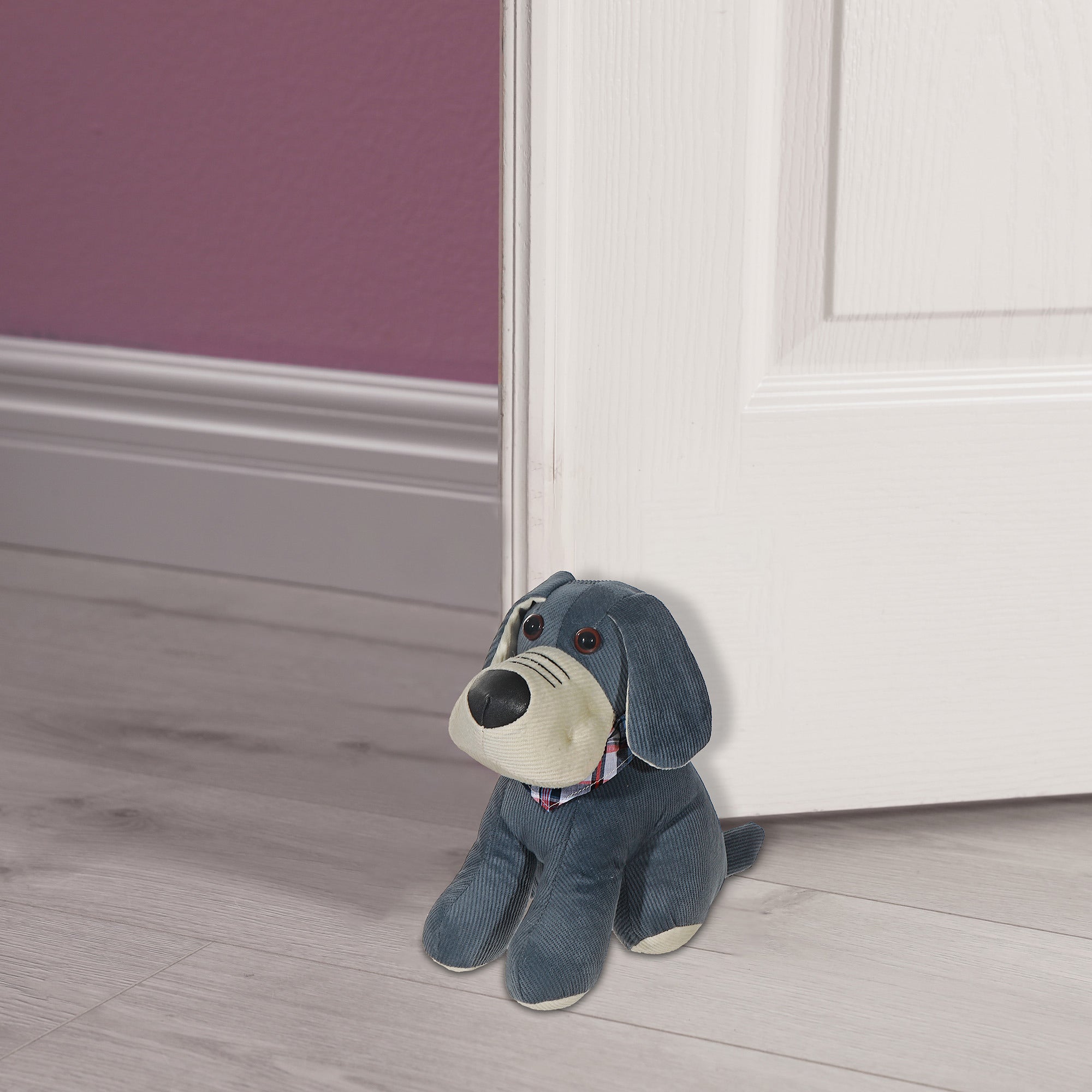 Door Stopper Dog with Scarf, Decorative Winter Animal Door Stop