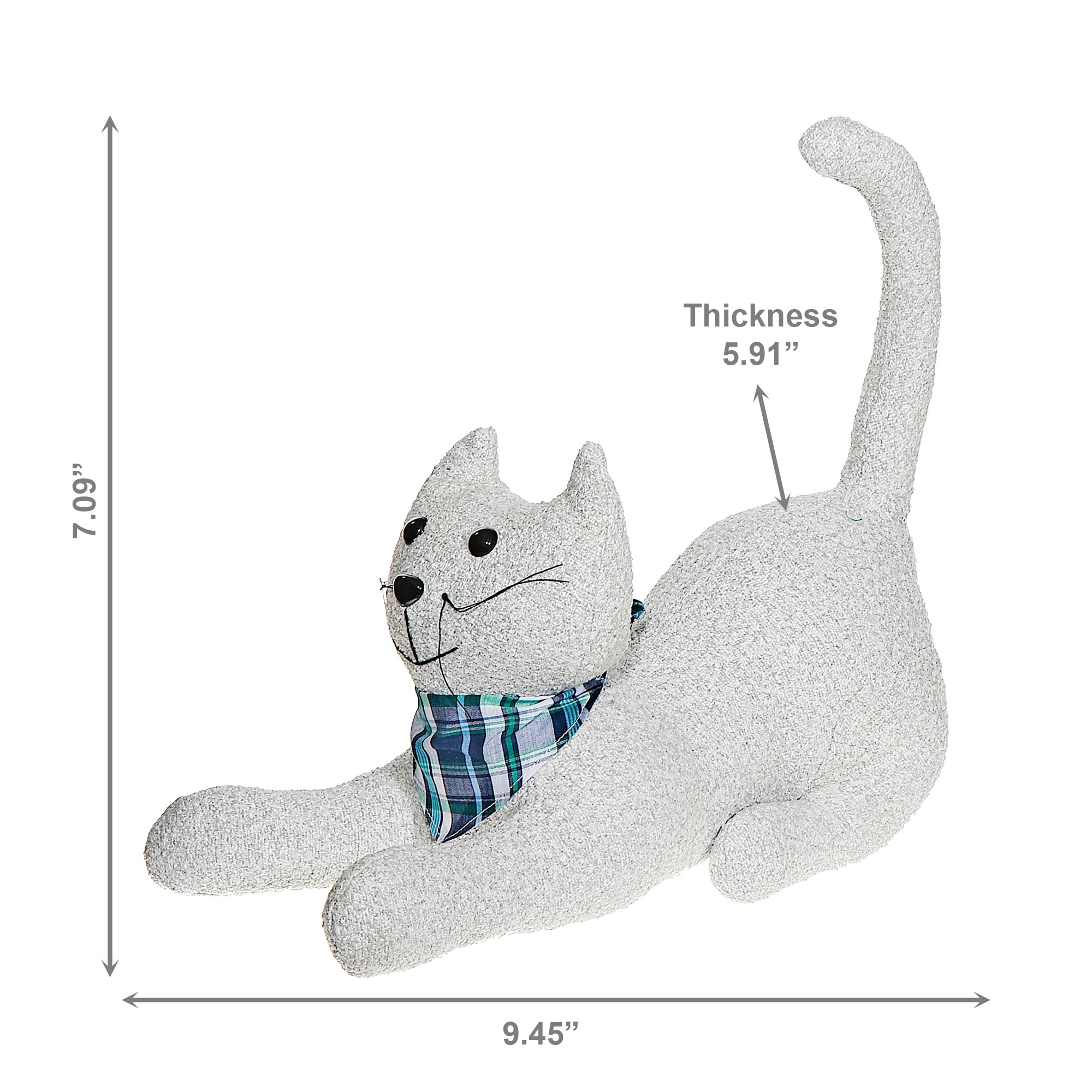 Stretching Cat Fabric Door Stopper – Decorative Animal Accent