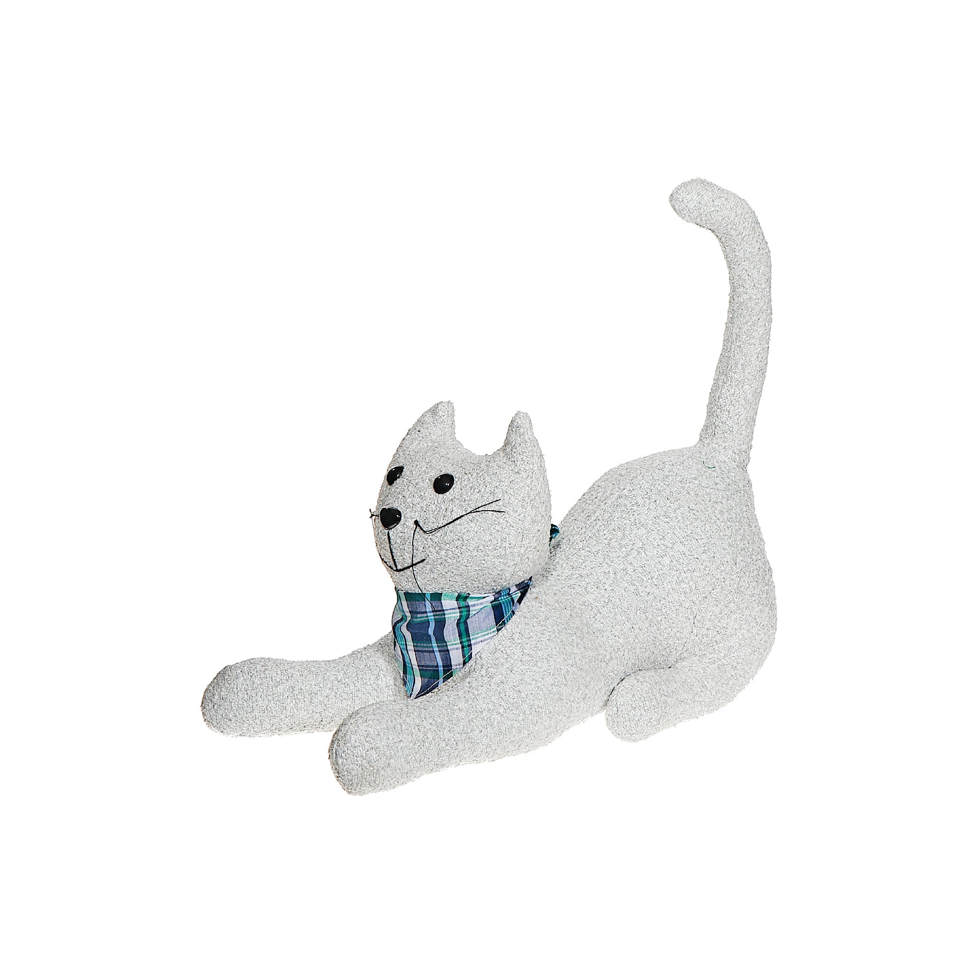 Stretching Cat Fabric Door Stopper – Decorative Animal Accent