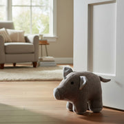 Grey Pig Fabric Door Stopper – Farmhouse Style Door Weight