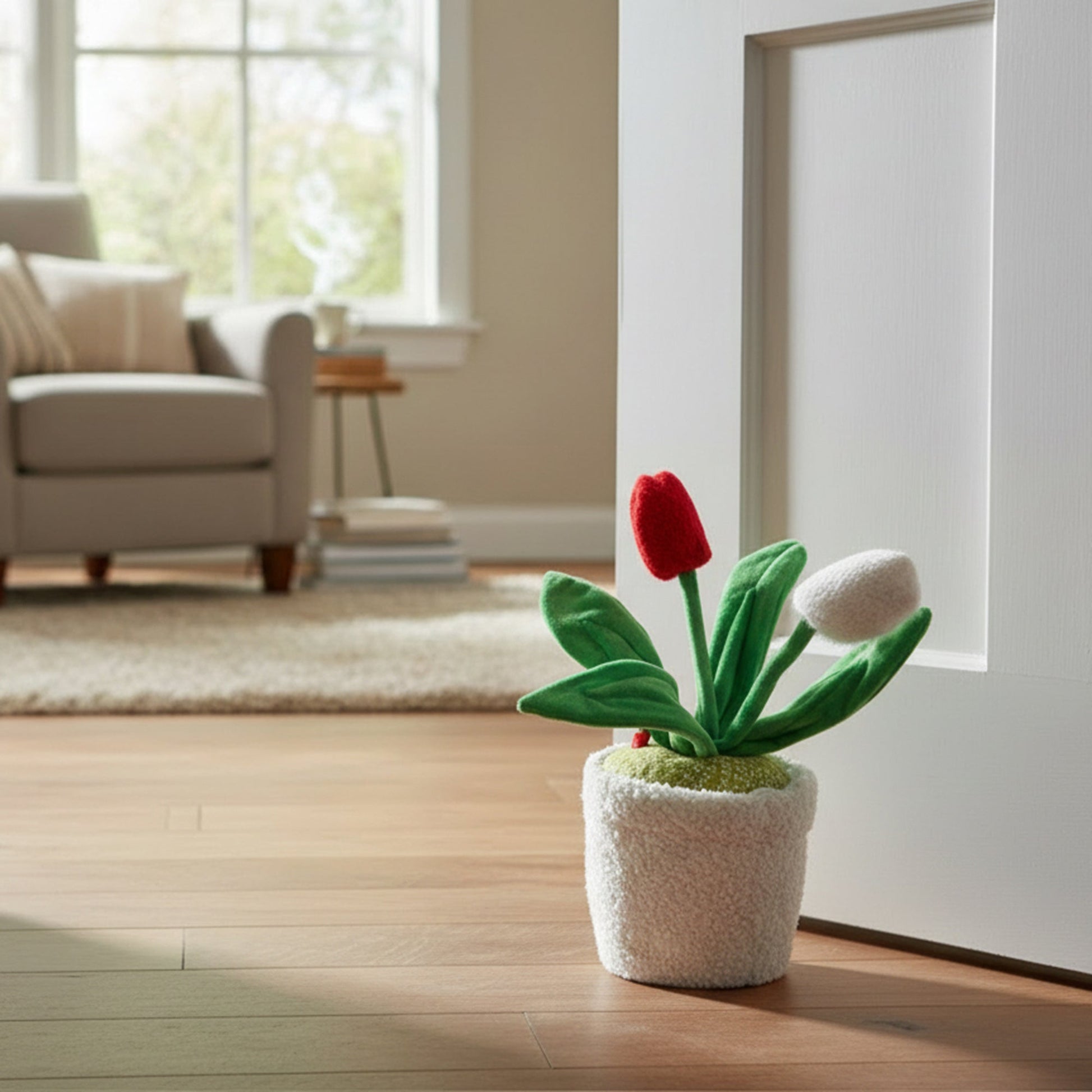Tulip Fabric Door Stopper – Floral Decorative Door Accent